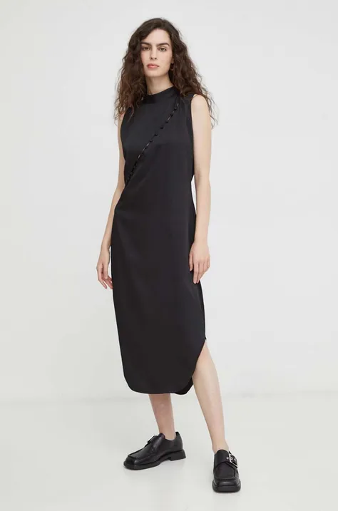 Сукня Bruuns Bazaar колір чорний midi пряма