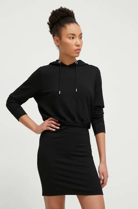 Šaty Dkny čierna farba, mini, rovný strih, DP3D4832