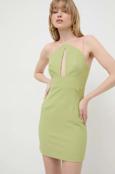 Šaty Elisabetta Franchi zelená farba, mini, priliehavá, AB51441E2