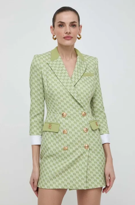 Elisabetta Franchi sukienka kolor zielony mini dopasowana