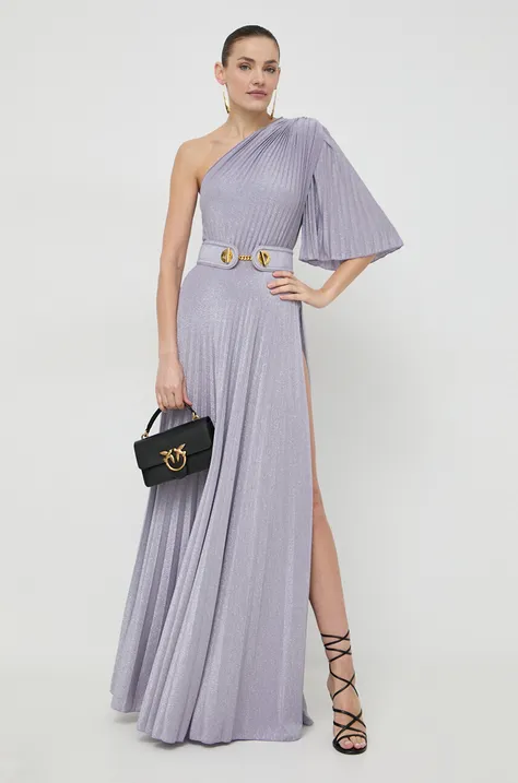 Šaty Elisabetta Franchi fialová farba, maxi, áčkový strih, AB53441E2