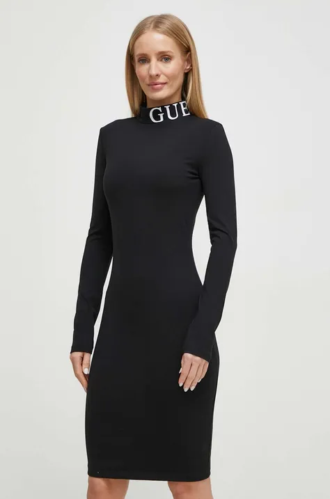 Φόρεμα Guess χρώμα: μαύρο