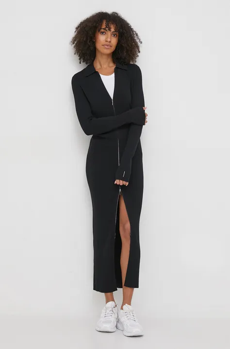 Рокля Calvin Klein в черно дълга с кройка по тялото K20K206387