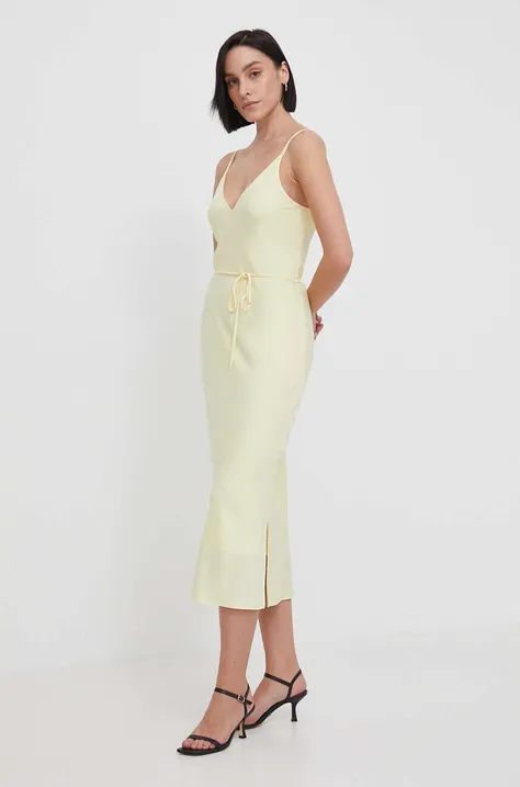 Calvin Klein rochie culoarea galben, maxi, drept K20K206776