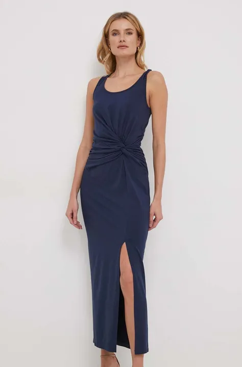 Платье Lauren Ralph Lauren цвет синий maxi облегающая