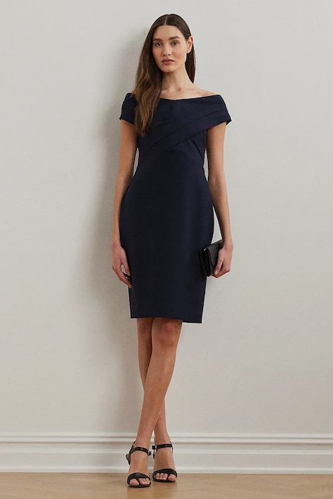 Šaty Lauren Ralph Lauren tmavomodrá farba, mini, priliehavá