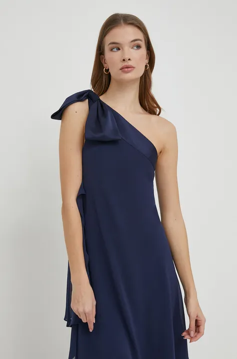 Šaty Lauren Ralph Lauren tmavomodrá farba,mini,rovný strih,253937401