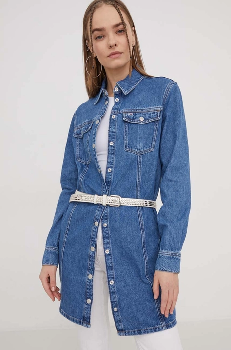 Traper haljina Tommy Jeans mini, ravna