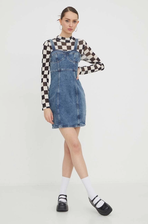 Džínové šaty Tommy Jeans mini, DW0DW17054