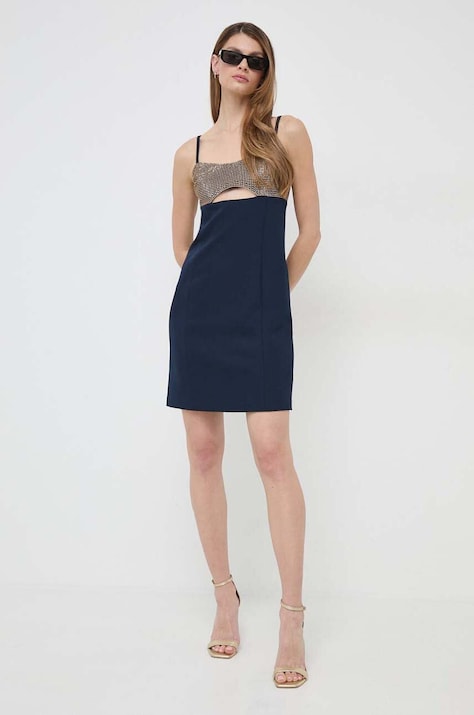MICHAEL Michael Kors rochie culoarea bleumarin, mini, evazată