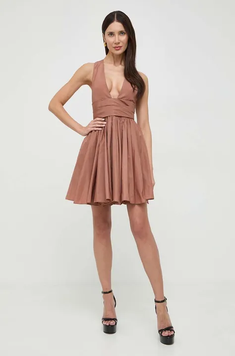 Платье Pinko цвет коричневый mini расклешённая