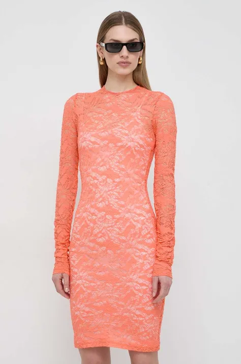 Pinko sukienka kolor pomarańczowy mini dopasowana