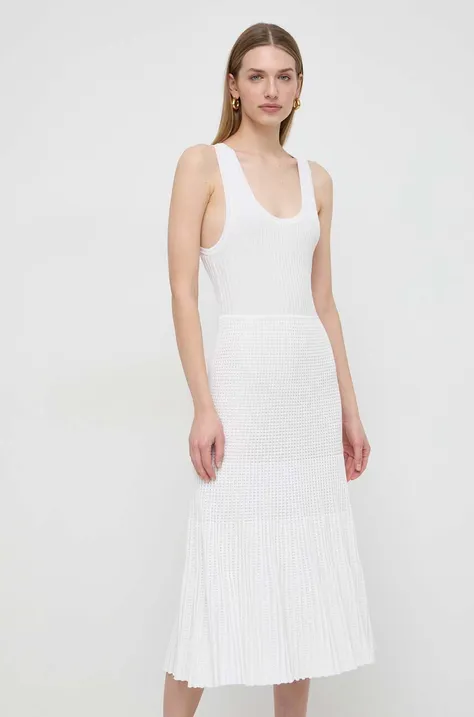 Платье Pinko цвет белый maxi расклешённая