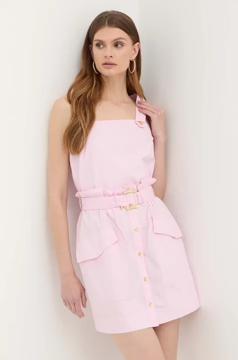 Bavlnené šaty Pinko ružová farba, mini, áčkový strih, 103212 A1N3