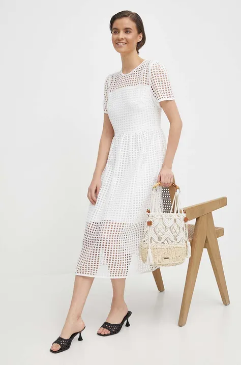 Φόρεμα Dkny χρώμα: άσπρο, DD4AH520