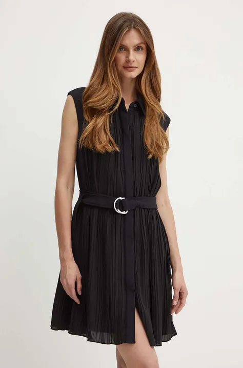 Šaty Dkny černá barva, mini, oversize, DD4A1538