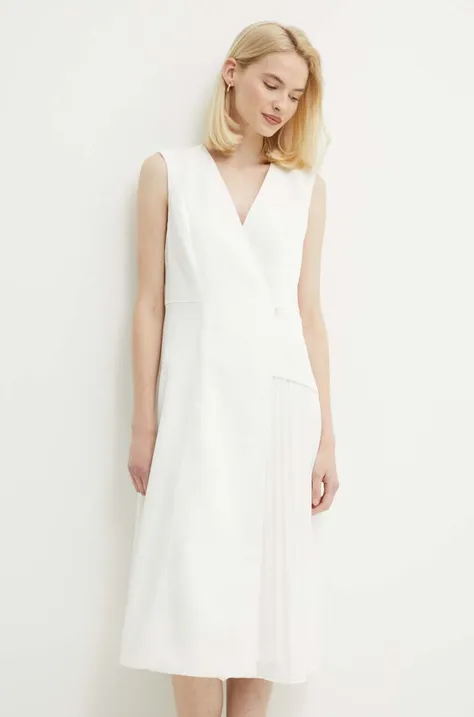 Платье Dkny цвет белый mini прямое DD4A1519