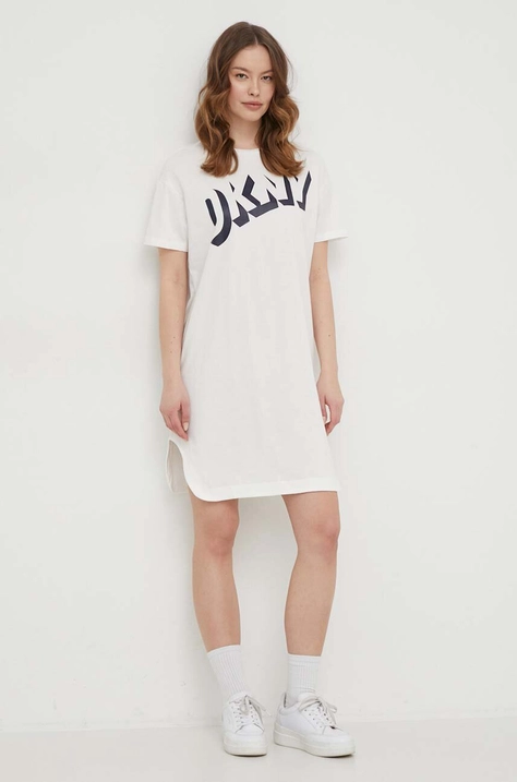 Dkny vestito in cotone colore bianco