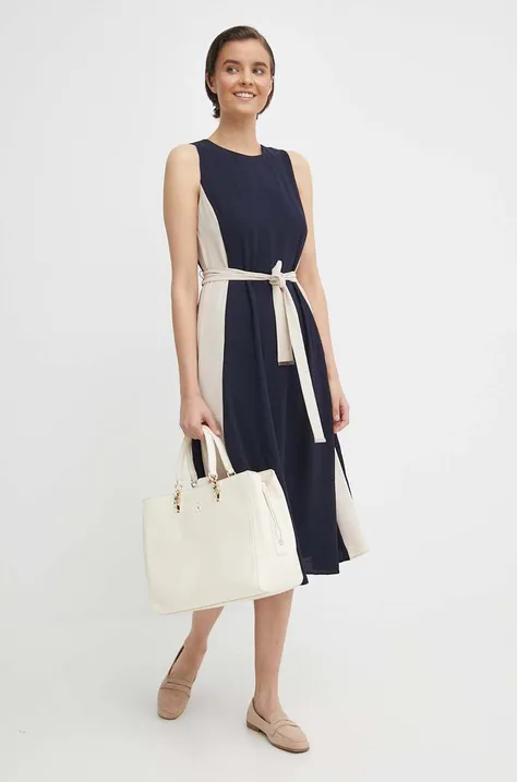 Сукня Dkny колір синій midi розкльошена DD4A784A