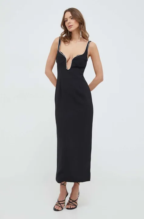 Платье Bardot цвет чёрный maxi облегающая