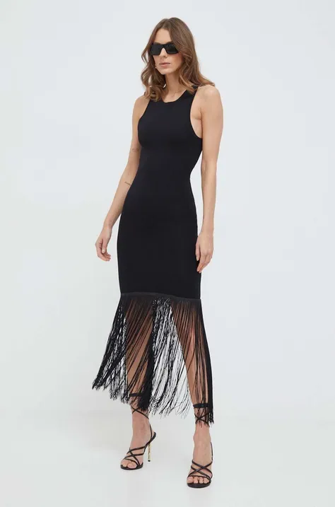 Φόρεμα Bardot TASSEL χρώμα: μαύρο 59036DB