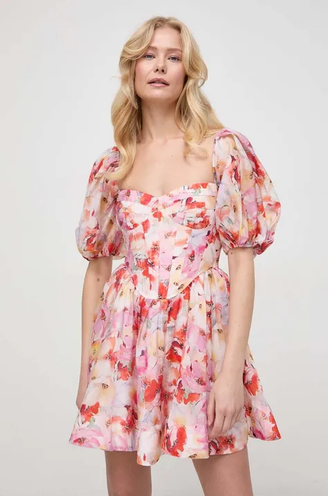 Bardot sukienka mini rozkloszowana