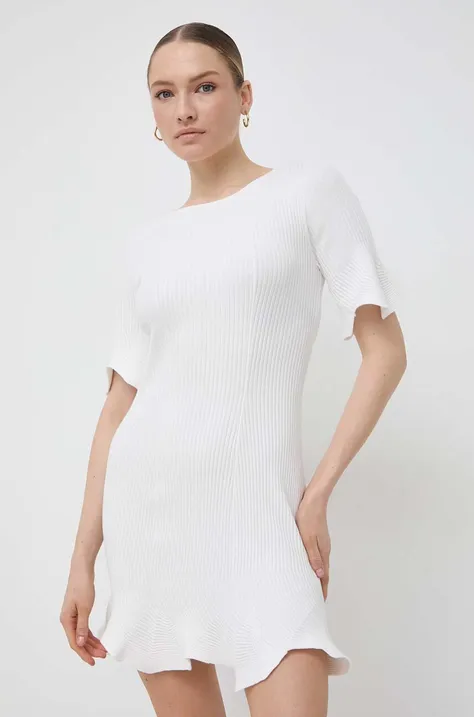 Twinset sukienka kolor biały mini dopasowana