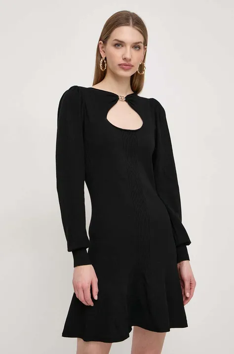 Šaty Twinset čierna farba, mini, áčkový strih