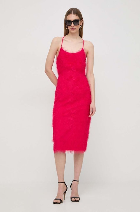 Twinset rochie culoarea roz, midi, dreaptă