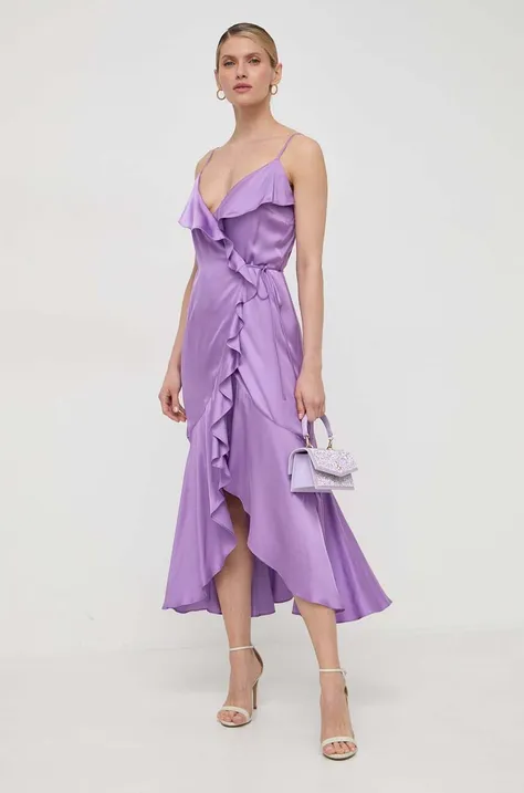Twinset rochie culoarea violet, midi, evazati