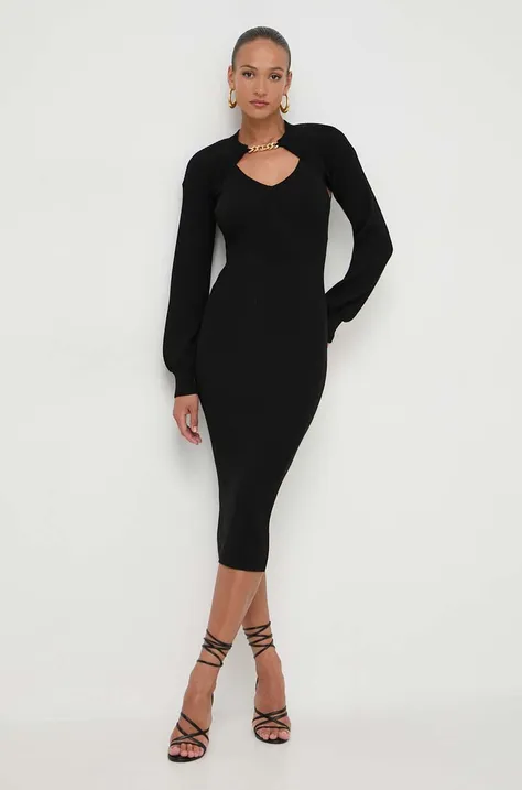 Twinset rochie culoarea negru, midi, mulata