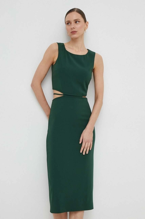 Patrizia Pepe rochie culoarea verde, midi, drept