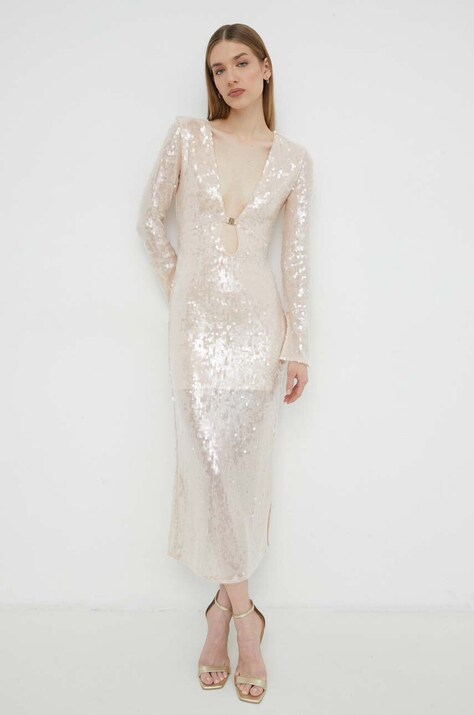 Сукня Patrizia Pepe колір бежевий maxi пряма