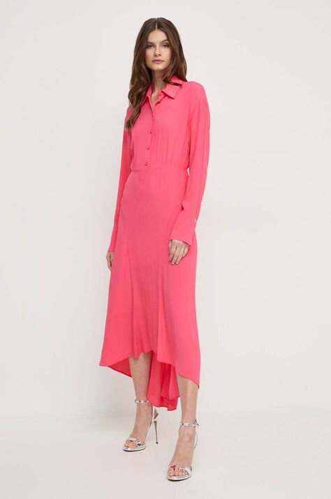 Patrizia Pepe rochie culoarea roz, maxi, evazată