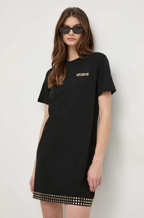 Patrizia Pepe sukienka bawełniana kolor czarny mini oversize