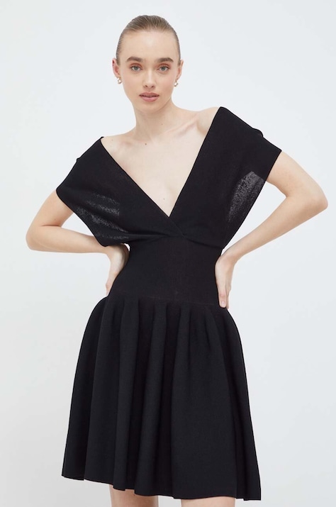 Iceberg rochie culoarea negru, mini, evazată
