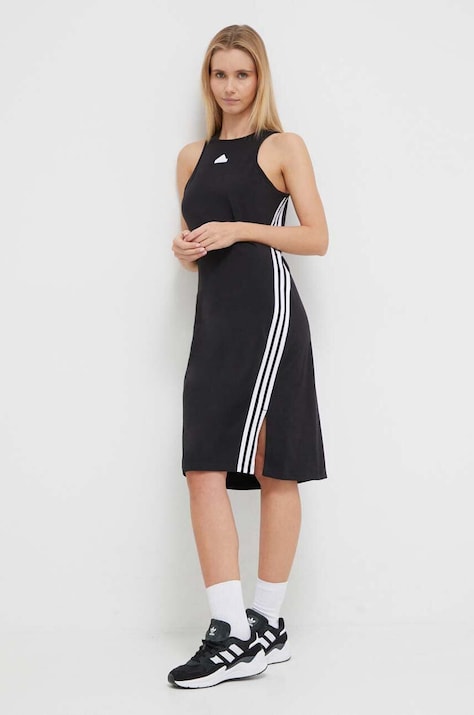 adidas rochie culoarea negru, midi, dreaptă IP1575