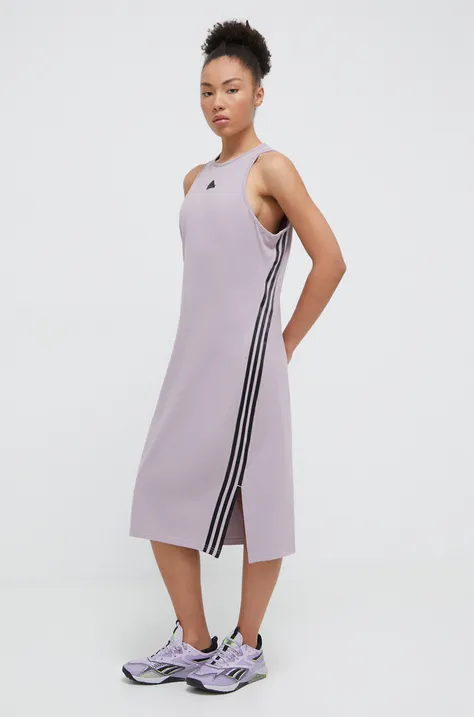 Платье adidas цвет фиолетовый midi прямая