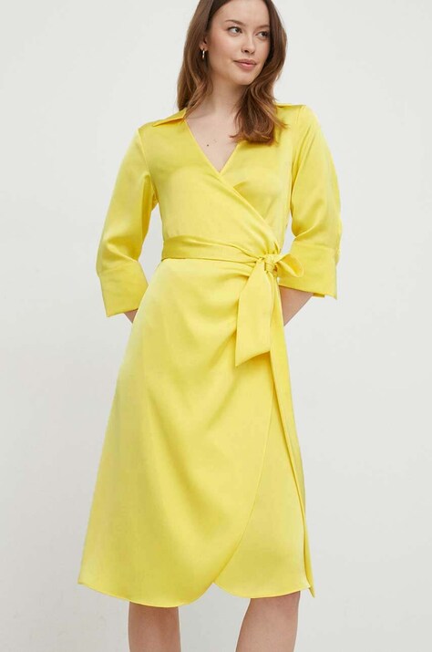 Joop! rochie culoarea galben, mini, dreaptă
