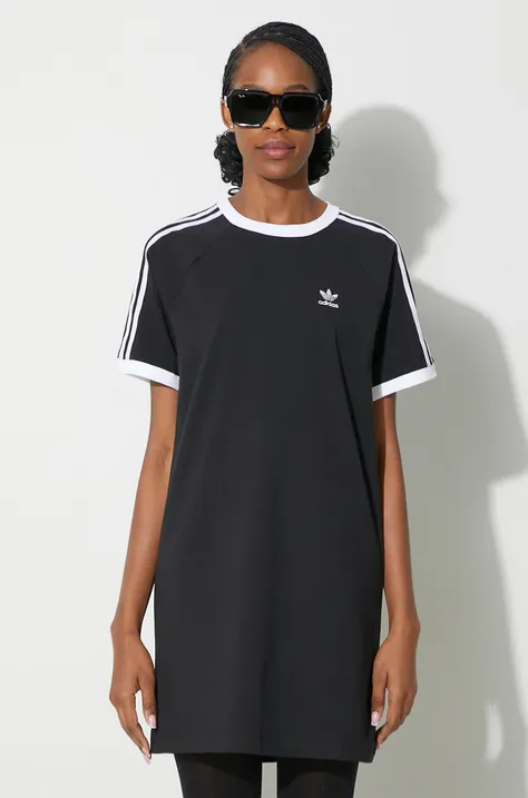 Šaty adidas Originals 3-Stripes Raglan černá barva, mini, oversize, IU2534