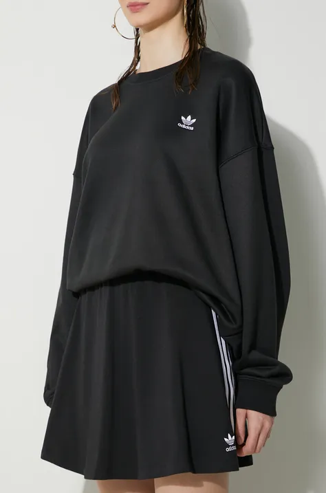 Sukně adidas Originals 3-Stripes černá barva, mini, áčková, IU2526