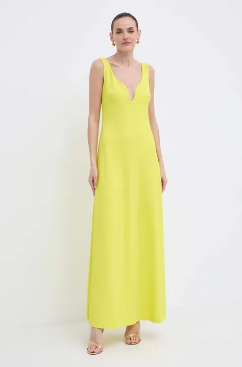 Сукня Luisa Spagnoli RUNWAY COLLECTION колір жовтий maxi розкльошена 541117