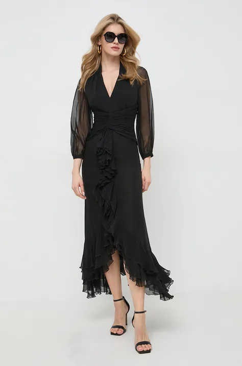 Šaty Luisa Spagnoli čierna farba, midi, áčkový strih