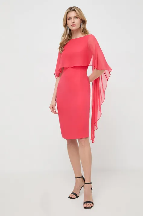 Svilena haljina Luisa Spagnoli boja: crvena, mini, ravna