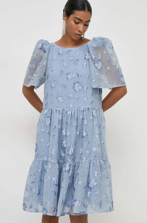 Custommade sukienka kolor niebieski mini rozkloszowana