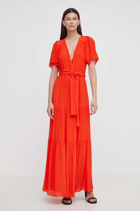 BA&SH rochie NATALIA culoarea portocaliu, maxi, evazată, 1E24NATA