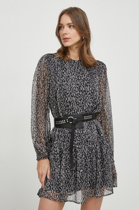 Pepe Jeans rochie culoarea negru, mini, evazată