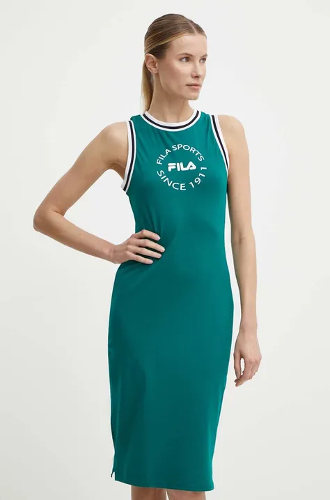 Φόρεμα Fila Lublin χρώμα: πράσινο, FAW0759