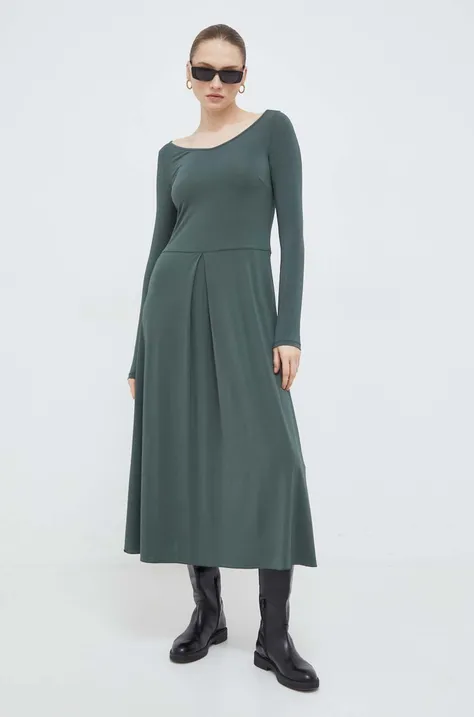 Платье Max Mara Leisure цвет зелёный midi расклешённая
