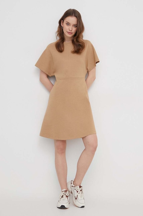 Платье Tommy Hilfiger цвет бежевый mini расклешённая